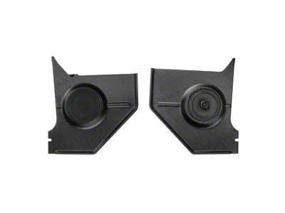 RetroSound Kick Panels with Standard Speakers; Black (64-66 Mustang Coupe, Fastback)