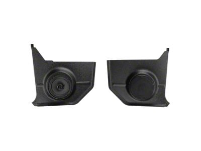 RetroSound Kick Panels with Standard Speakers; Black (64-66 Mustang Convertible)