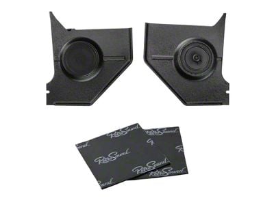 RetroSound Kick Panels with Standard Speakers and Sound Dampening; Black (64-66 Mustang Coupe, Fastback)