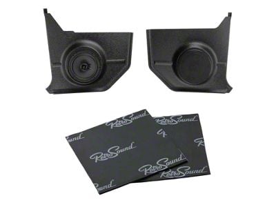 RetroSound Kick Panels with Standard Speakers and Sound Dampening; Black (64-66 Mustang Convertible)