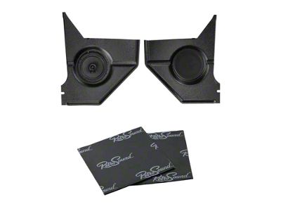 RetroSound Kick Panels with Standard Speakers and Sound Dampening; Black (67-68 Mustang Coupe, Fastback)