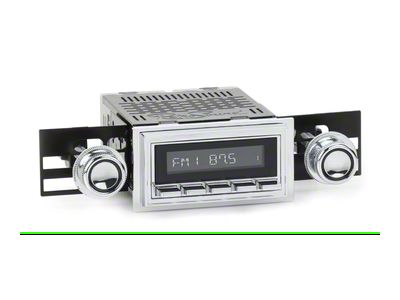 RetroSound RetroRadio Motor 1 Radio with Chrome Face, Chrome Push Buttons, Installation Bezel and Knobs (67-73 Mustang)