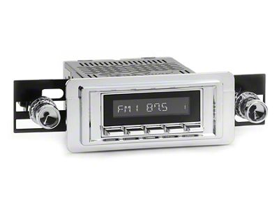 RetroSound RetroRadio Motor 1 Radio with Chrome Face, Chrome Push Buttons, Installation Bezel and Chrome Knobs (55-57 Thunderbird)