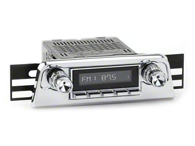 RetroSound RetroRadio Motor 1 Radio with Chrome Face, Chrome Push Buttons, Installation Faceplate and Chrome Knobs (61-63 Thunderbird)