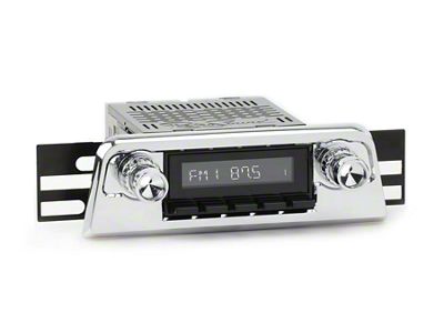 RetroSound RetroRadio Motor 2 Radio with Black Face, Black Push Buttons, Installation Faceplate and Chrome Knobs (61-63 Thunderbird)