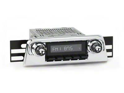 RetroSound RetroRadio Motor 4 Radio with Black Face, Chrome Push Buttons, Installation Faceplate, Black Knobs and SiriusXM Tuner (61-63 Thunderbird)