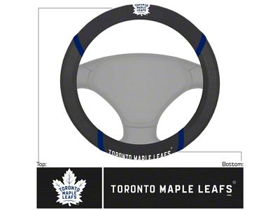 Steering Wheel Cover with Toronto Maple Leafs Logo; Black (Universal; Some Adaptation May Be Required)