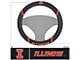 Steering Wheel Cover with University of Illinois Logo; Black (Universal; Some Adaptation May Be Required)