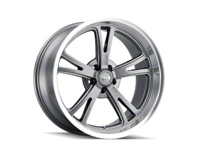 Ridler 606 Gloss Grey Machined Wheel; 17x7; 0mm Offset (67-69 Camaro)