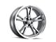 Ridler 606 Gloss Grey Machined Wheel; 17x8; 0mm Offset (67-69 Camaro)