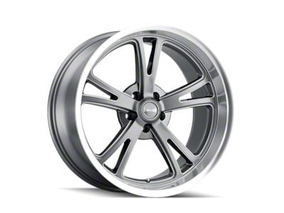 Ridler 606 Gloss Grey Machined Wheel; 20x8.5; 0mm Offset (67-69 Camaro)