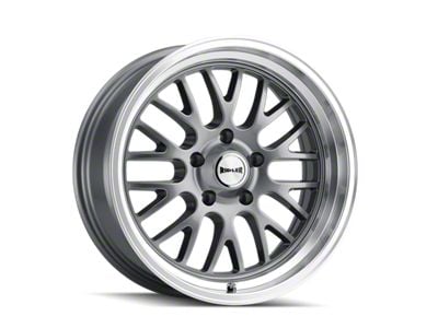 Ridler 607 Gloss Grey Machined Wheel; 18x8; 0mm Offset (67-69 Camaro)