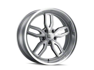 Ridler 608 Gloss Grey Milled Wheel; 18x8; 0mm Offset (67-69 Camaro)