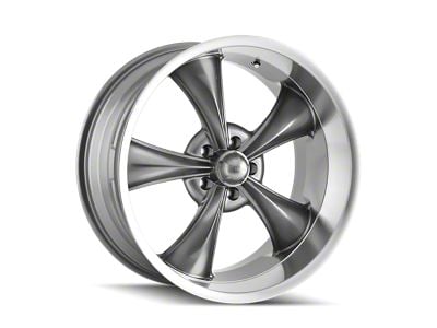 Ridler 695 Gloss Grey Machined Wheel; 18x8; 0mm Offset (67-69 Camaro)