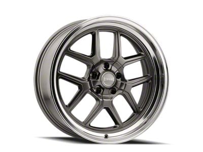 Ridler 610 Gloss Grey with Polished Lip Wheel; 17x7; 0mm Offset (70-81 Camaro)