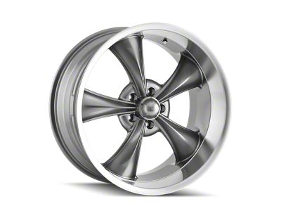 Ridler 695 Gloss Grey Machined Wheel; 17x8; 0mm Offset (70-81 Camaro)