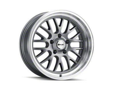 Ridler 607 Gloss Grey Machined Wheel; Rear Only; 20x10; 0mm Offset (82-92 Camaro)