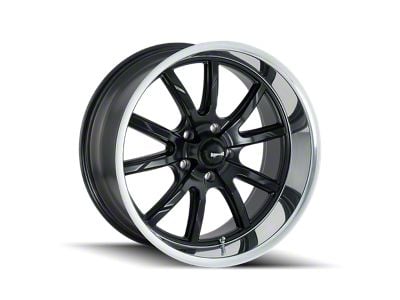 Ridler 650 Matte Black with Polished Lip Wheel; Rear Only; 20x10; 0mm Offset (82-92 Camaro)