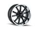 Ridler 650 Matte Black with Polished Lip Wheel; Rear Only; 20x10; 0mm Offset (82-92 Camaro)