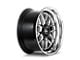 Ridler 611 Gloss Black Milled with Diamond Cut Lip Wheel; 20x10; 0mm Offset (58-72 Biscayne, Brookwood, Caprice, Del Ray, Estate, Impala, Kingswood, Parkwood, Townsman, Yeoman)