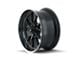 Ridler 650 Matte Black with Polished Lip Wheel; 17x7; 0mm Offset (58-72 Biscayne, Brookwood, Caprice, Del Ray, Estate, Impala, Kingswood, Parkwood, Townsman, Yeoman)