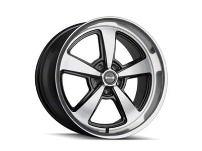 Ridler 652 Gloss Black With Diamond Cut Face and Lip Wheel; 20x8.5; 0mm Offset (58-72 Biscayne, Brookwood, Caprice, Del Ray, Estate, Impala, Kingswood, Parkwood, Townsman, Yeoman)