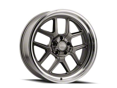 Ridler 610 Gloss Grey with Polished Lip Wheel; 17x8; 0mm Offset (63-67 Corvette C2)