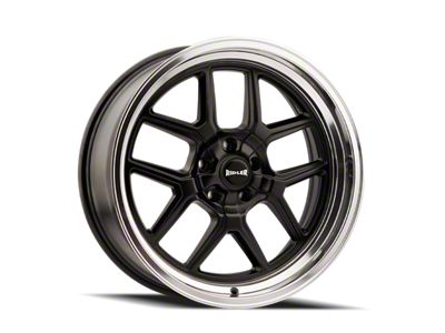 Ridler 610 Matte Black with Polished Lip Wheel; 17x8; 0mm Offset (53-62 Corvette C1)