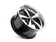 Ridler 652 Gloss Black With Diamond Cut Face and Lip Wheel; 20x10; 0mm Offset (64-75 442, Cutlass, F85, Vista Cruiser)