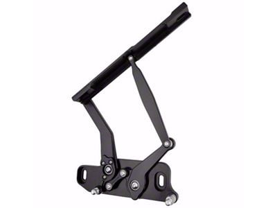 Ringbrothers Solid Frame Hood Hinge Kit for Fiberglass Hoods; Black Anodized (65-67 Chevelle)