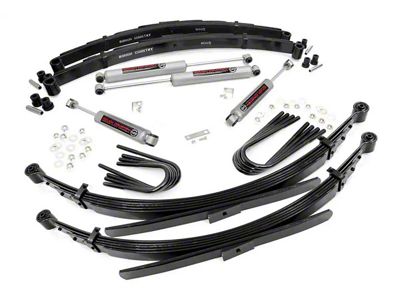 Rough Country 2-Inch Suspension Lift Kit with 52-Inch Rear Leaf Springs and Premium N3 Shocks (77-87 4WD Blazer, Jimmy, K10, K15)