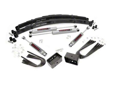 Rough Country 2-Inch Suspension Lift Kit with Rear Lift Blocks and Premium N3 Shocks (73-76 4WD Blazer, Jimmy, K10, K15)