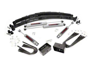 Rough Country 2-Inch Suspension Lift Kit with Rear Lift Blocks and Premium N3 Shocks (77-87 4WD Blazer, Jimmy, K10, K15)