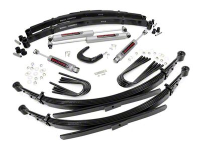 Rough Country 4-Inch Suspension Lift Kit with 56-Inch Rear Leaf Springs and Premium N3 Shocks (77-86 K10, K15; 77-91 4WD Blazer, Jimmy)