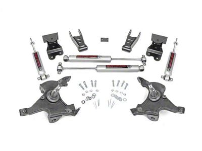 Rough Country Lowering Kit with Premium N3 Shocks; 2-Inch Front / 4-Inch Rear (88-99 C1500)