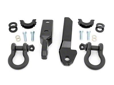 Rough Country Tow Hook to Shackle Conversion Kit with D-Ring Shackles and Rubber Isolators (88-99 C1500, K1500)