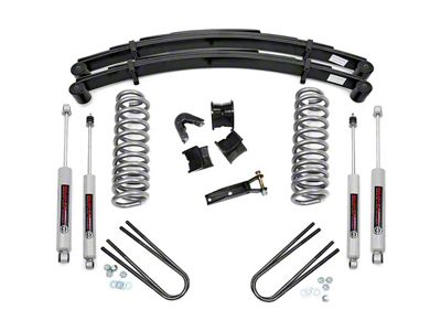 Rough Country 2.50-Inch Suspension Lift Kit with Premium N3 Shocks and Rear Leaf Springs (70-76 4WD F-100 w/ 3-Inch Wide Rear Leaf Springs)