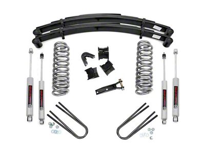Rough Country 4-Inch Suspension Lift Kit with Premium N3 Shocks and Rear Leaf Springs (70-76 4WD F-100 w/ 3-Inch Wide Rear Leaf Springs)