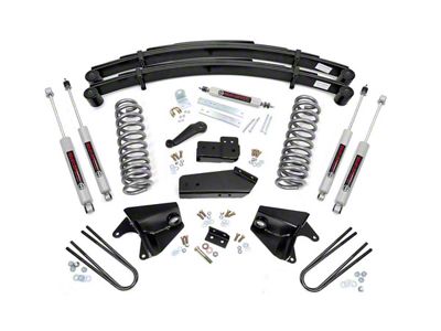 Rough Country 4-Inch Suspension Lift Kit with Premium N3 Shocks and Rear Leaf Springs (80-96 4WD F-150 w/o Quad Shocks)