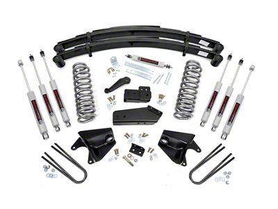 Rough Country 4-Inch Suspension Lift Kit with Premium N3 Shocks and Rear Leaf Springs (80-96 4WD F-150 w/ Quad Shocks)
