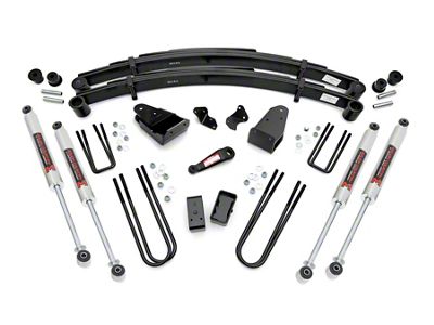 Rough Country 4-Inch Suspension Lift Kit with M1 Monotube Shocks (87-97 4WD F-250 SRW w/o Straight Front Axle)