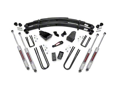 Rough Country 4-Inch Suspension Lift Kit with Premium N3 Shocks (87-97 4WD F-250 SRW w/o Straight Front Axle)