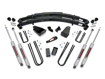 Rough Country 4-Inch Suspension Lift Kit with Premium N3 Shocks (82-85 4WD F-350 SRW w/ Straight Front Axle)