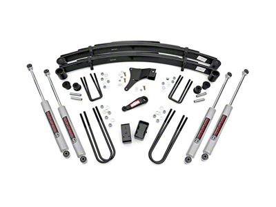 Rough Country 4-Inch Suspension Lift Kit with Premium N3 Shocks (86-97 4WD F-350 SRW w/o Twin I-Beam IFS)