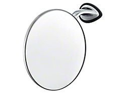 Round Stainless/Chrome British Style Outside Mirror, Left Side