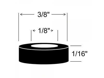 Rubber the Right Way Sponge Rubber Washer; 1/16-Inch Thick x 1/8-Inch ID x 3/8-Inch OD