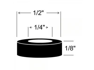 Rubber the Right Way Sponge Rubber Washer; 1/8-Inch Thick x 1/4-Inch ID x 1/2-Inch OD