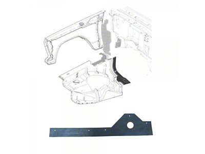 Rubber the Right Way Front Fender to Firewall Seal; Lower Passenger Side (74-76 F-100, F-150, F-250, F-350)