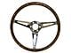 Scott Drake GT350 Style Genuine Wood and Aluminum 6-Hole Steering Wheel; 14-Inch (65-73 Mustang)