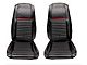 Scott Drake Mach 1 Front Bucket Seat Upholstery; Black/Red (1969 Mustang Mach 1)